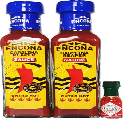 Encona Carolina Reaper Chilli Sauce (2x142ml) and Mini Tabasco (3.7ml)