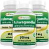 3 Pack - Best Naturals Ashwagandha Capsules for Relaxing Stress and Mood, 500 mg, 120 Count (Total 360 Capsules) view 1