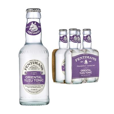 Fentimans Oriential Yuzu Tonic Water - Botanically Brewed Water - Infused with Yuzu Extracts and Herbal Undertones - Low Calorie, Gluten Free and Vegan Friendly Soft Drinks - 4 x 200 ml