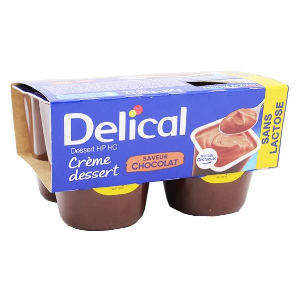 Delical Crme Dessert HP HC sans Lactose Chocolat 4 x 200g