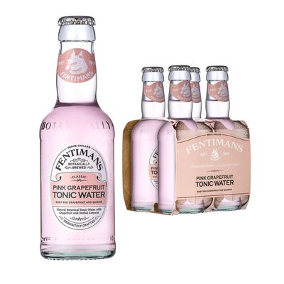 Fentimans Pink Grapefruit Tonic Water - Botanically Brewed Soft Drink - Exquisitely Crafted & Refreshing Soft Drinks - Gluten Free and Vegan Friendly - 4 x 200 ml Bottles
