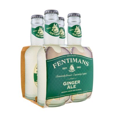 Fentimans Ginger Ale - Botanically Brewed Soft Drink - Exquisitely Crafted and Refreshing Soft Drinks - Gluten-Free and Vegan Friendly Soft Drinks - 4 x 200 ml Bottles