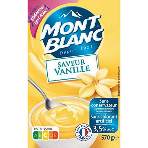 Mont Blanc - Dessert Vanilla Cream 570G - Lot of 4 - Price Per Lot - Fast Delivery
