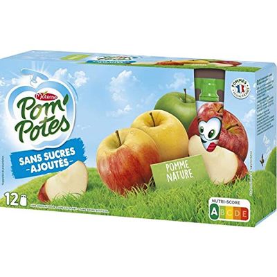 Materne - Pom'Potes Without Added Sugars Apple Nature 1080g - Lot of 3 - Price Per Lot - Fast Delivery