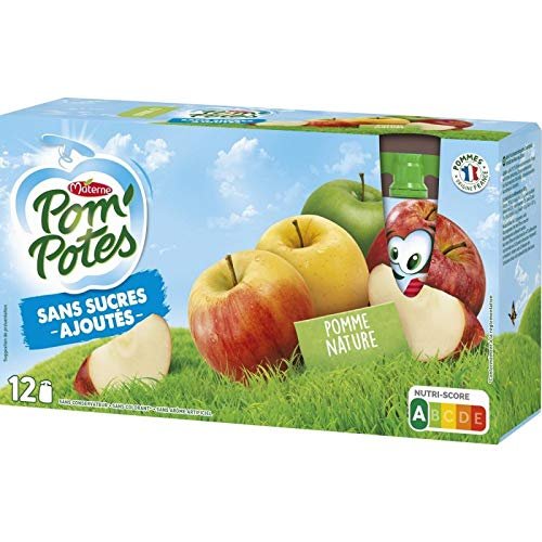 Materne - Pom'Potes Without Added Sugars Apple Nature 1080g - Lot of 3 - Price Per Lot - Fast Delivery