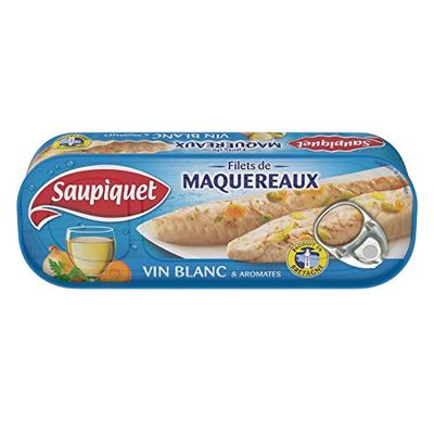 Saupiquet - Mackerel Fillets White Wine and Herbs 176G - Lot of 4 - Price Per Lot - Fast Delivery