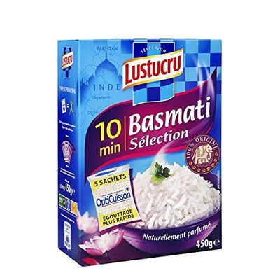Lustucru - Fragrant Basmati Rice Selection 10Min 450G - Lot of 4 - Price Per Lot - Fast Delivery