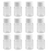 12 PCS 15 ML 0.5 OZ Plastic Clear Bottles Empty Container with White Screw Cap Solid Powder Case Refillable Storage Holder Sample Jar for Dispense Different Items view 1