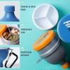 FitShot Protein Powder Funnel Supplement Funnel with Keychain 4pack, Water Bottle Funnels, BPA Free, 2 in 1,Portable 120ml with Pillbox,Pre Workout Protein Powder Container to go view 3