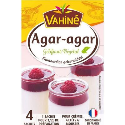 Vahin Agar-Agar Vegetable Gelling Agent 4 Sachets of 2 g (Pack of 3 or 12 Sachets)