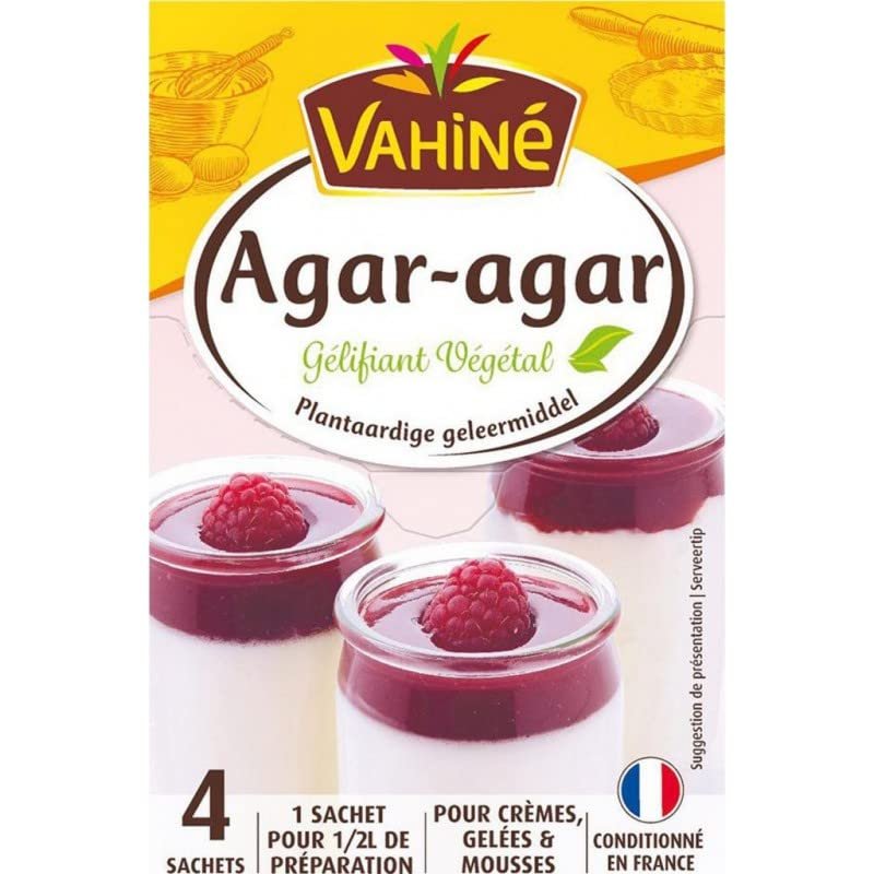 Vahin Agar-Agar Vegetable Gelling Agent 4 Sachets of 2 g (Pack of 3 or 12 Sachets)