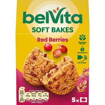 Belvita Red Berries Soft Bakes Breakfast Biscuits, 200 g, Pack of 10