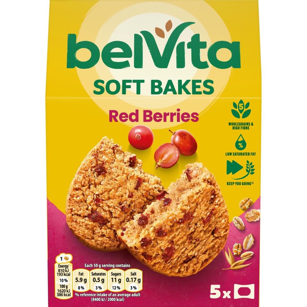 Belvita Red Berries Soft Bakes Breakfast Biscuits, 200 g, Pack of 10