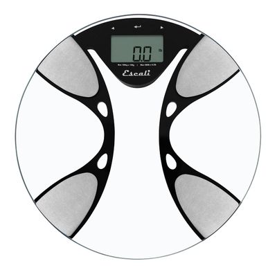 Escali BFBW180 Ultra Slim Body Composition Scale, Glass, 400 Pound Capacity, Body Fat, Water Percentage, Muscle and Bone Mass