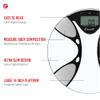 Escali BFBW180 Ultra Slim Body Composition Scale, Glass, 400 Pound Capacity, Body Fat, Water Percentage, Muscle and Bone Mass view 2