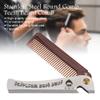 Rotekt Folding Pocket Moustache Shaping Comb Stainless Steel Round Comb Teeth Beard Comb(01) view 2