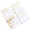 100 Gold Foil Cocktail Napkins | 4 Assorted Designs Folded 5 x 5 Inches Disposable Party Napkins | Bulk 3-Ply White Paper Napkins are Perfect for Dinner, Wedding, Baby Shower, Bridal Shower, Birthday view 1