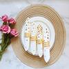 100 Gold Foil Cocktail Napkins | 4 Assorted Designs Folded 5 x 5 Inches Disposable Party Napkins | Bulk 3-Ply White Paper Napkins are Perfect for Dinner, Wedding, Baby Shower, Bridal Shower, Birthday view 2