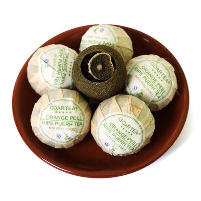 GOARTEA Puerh Tea Loose Leaf 500g / 17.6oz Ripe/Shu Premium Xinhui Orange Peel Chen Pi Citrus Gong Ting - Yunnan Pu-erh Pu erh Puer Pu'er Chinese Tea