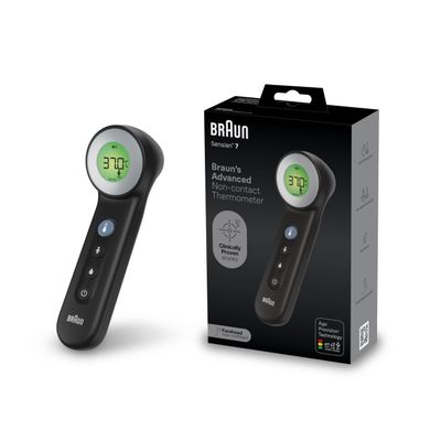 Braun Sensian 7 Forehead non-contact thermometer | Age Precision Technology | 3-in1 | Colour-Coded Digital Display | Baby and Child Friendly | #1 Brand among doctors | BNT400