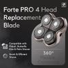 Skull Shaver Forte Pro 4 Head Replacement Blade - for Pitbull, Palm & Butterfly Kiss Shavers - Beard Grooming, Body Shaving & Bald Head Razor Blade view 2