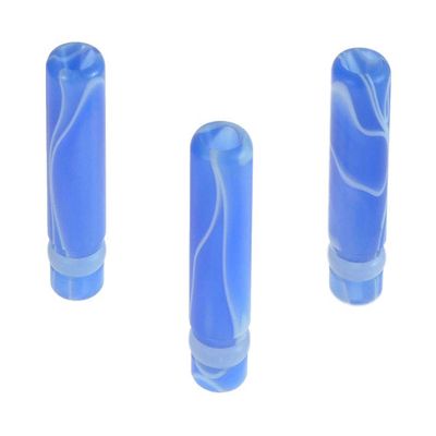 Armerah Column 510 Drip Tip eCig Mouthpiece Short/Narrow Plastic/Marble 3 Pack Blue