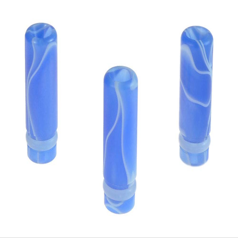 Armerah Column 510 Drip Tip eCig Mouthpiece Short/Narrow Plastic/Marble 3 Pack Blue