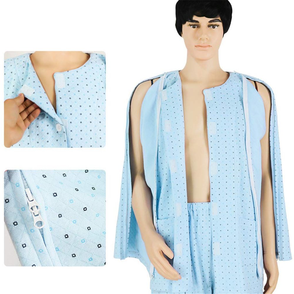 Patient Care Clothes for Fracture Postoperative Long Bedridden,inconvenient Wear and take Off Elderly,Easy to wear Off Nursing Suit,Coat,L