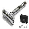 Amour Noir 1950's Classic Vintage Double Edge Butterfly Safety Razor comes with Chrome Resting Stand Twist Handle Mechanism in Luxury Gift Box view 2
