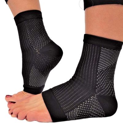 4 PCS Compression Socks Foot Sleeve Plantar Fasciitis Socks with Arch Support (L)