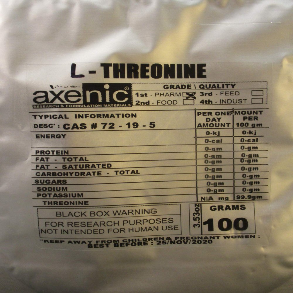 100 Grams L - THREONINE Powder Pure 99.59% CAS# 72-19 - 5