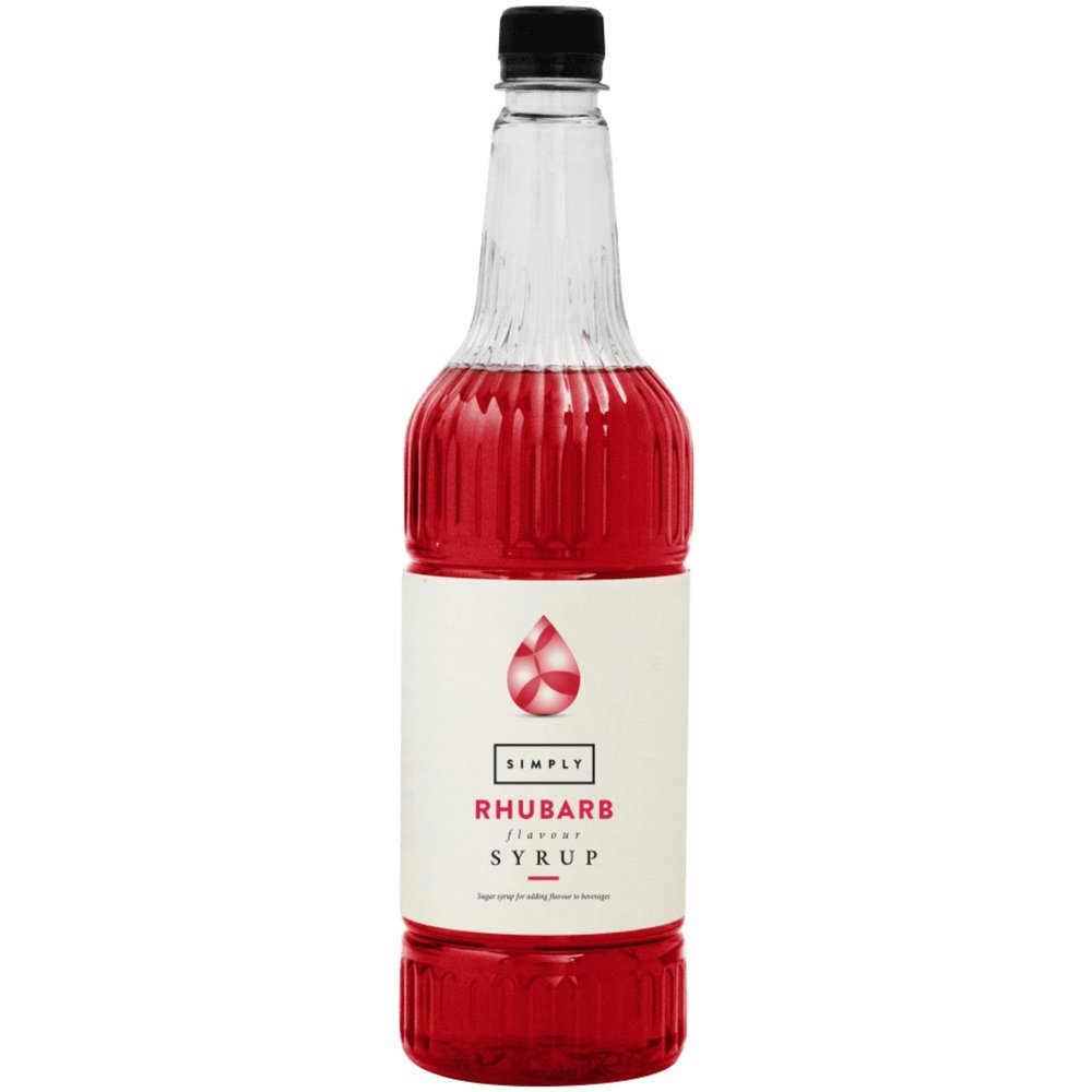 Simply Rhubarb Syrup, Vegan & Nut Free Flavoured Syrup for Coffee, Cocktails & Baking (1 Litre)