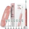 Aquasonic Vibe Series Ultra Whitening Toothbrush ADA Accepted Electric Toothbrush - 8 Brush Heads & Travel Case - Ultra Sonic Motor & Wireless Charging - 4 Modes w Smart Timer Satin Rose Gold view 1