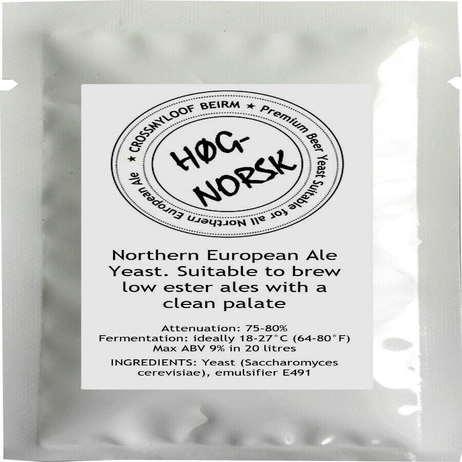 10g Home Brew Beer Yeast. HG-NORSK. Northern European Ale Yeast. Suitable to Brew Low Ester ales with a Clean Palate. 3, 4 & 6 Packs Available Too.