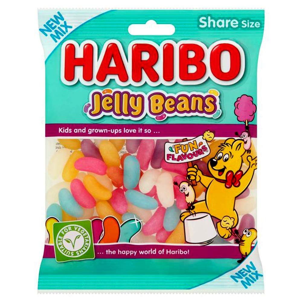2 x BAGS HARIBO SWEETS PACKS - FRESH STOCK (JELLY BEANS 140g)