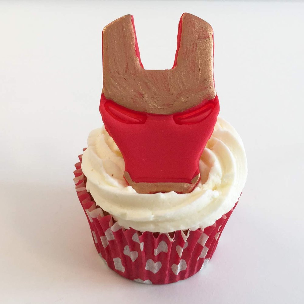 12 Sugar Marvel Ironman 7cm x 5cm Cake Toppers- Edible, Unique & Made with Love & Imagination in The UK!
