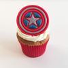 12 Sugar Marvel Captain America 6cm x 6cm Cake Toppers- Edible, Unique & Made with Love & Imagination in The UK! view 1