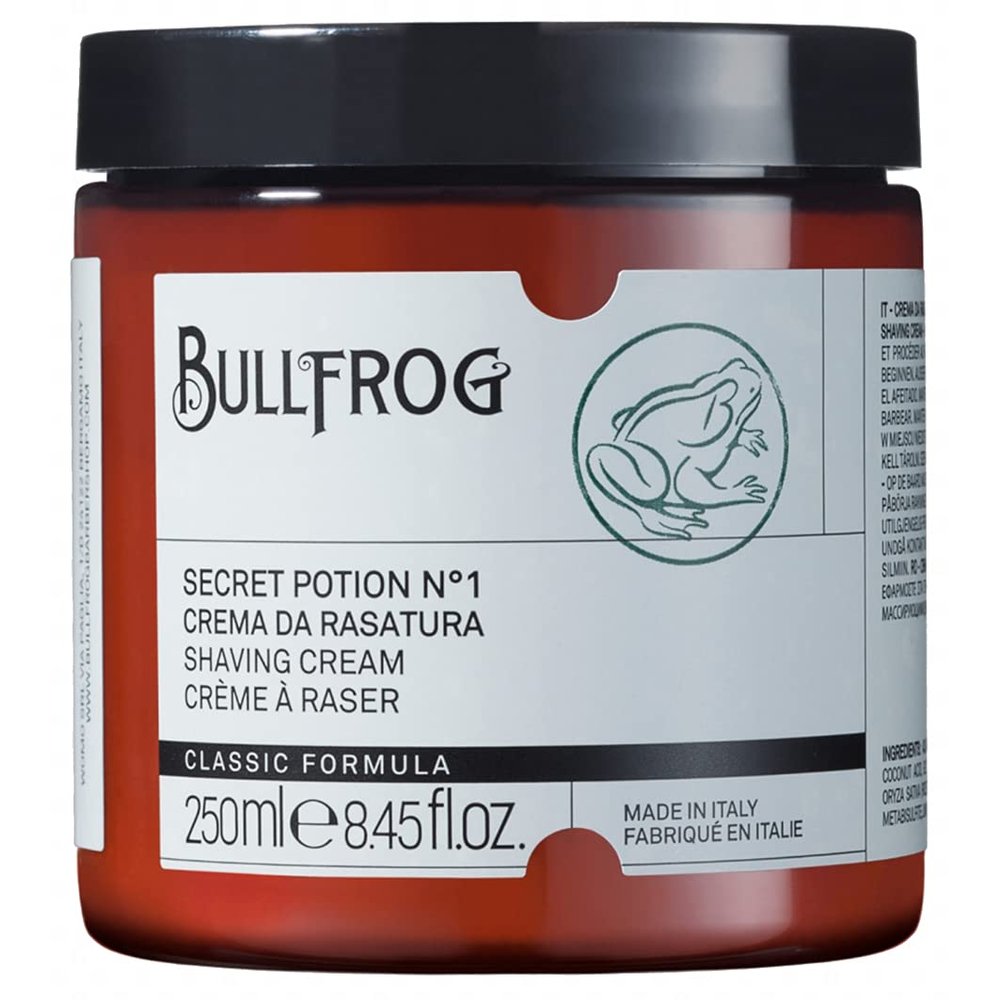 Bullfrog Shaving Cream Secret Potion N.1 Classic 250ml makes the skin and beard soft to the touch