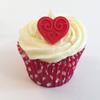 12 Small Red Sugar 2.8cm x 2.5cm Pretty Heart Cake Toppers- Edible, Unique and Made with Love in The UK! view 1