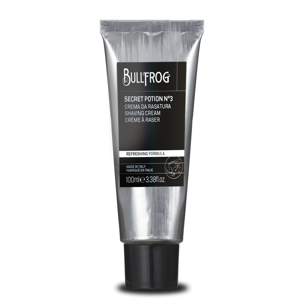 Bullfrog Secret Potion No.3 Nomad Edition Shaving Cream 100ml - Softens Beard - Leaves Skin Fresh and Smooth - Marine, Woody and Amber Notes - Made in Italy