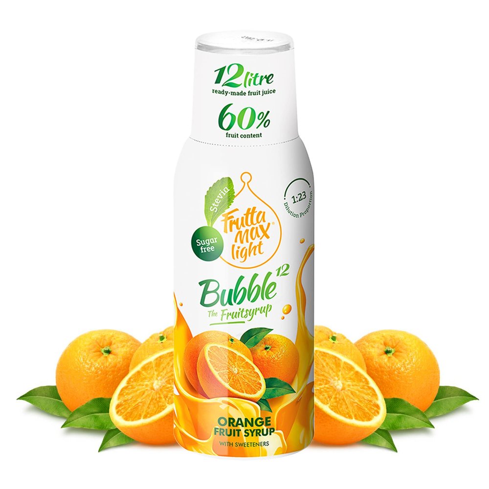 FruttaMax Sugar-Free Orange Syrup 60% Real Fruit | Low-Calorie Drink Syrup for Soda Makers, Cocktails & Desserts 500ml