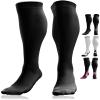 aZengear Compression Socks (20-30mmHg) Anti DVT Air Flying Knee-High Flight Travel Stockings, Swollen Legs, Varicose Veins, Running, Shin Splints Calf Pressure Support, Sports (Black, S/M) view 1