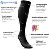 aZengear Compression Socks (20-30mmHg) Anti DVT Air Flying Knee-High Flight Travel Stockings, Swollen Legs, Varicose Veins, Running, Shin Splints Calf Pressure Support, Sports (Black, S/M) view 2