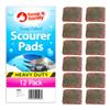 24pk Soap Filled Scourer Pads | 2 x 12pk Stain and Grease-Cutting Pad with Soap | Durable and Long Lasting Scourer Pads for Tough Food Stain Cleaning view 2