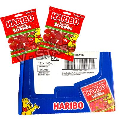 1 x Full Box of HARIBO Sweets (Squidgy STRAWBS 160g (12 Packs))