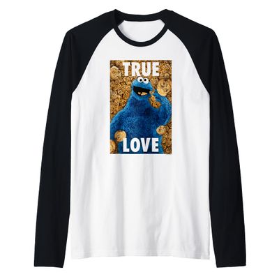 Sesame Street Cookie Monster Beautiful Cookies Raglan Baseball Tee