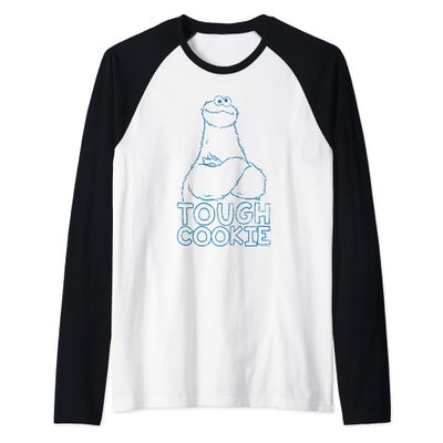 Sesame Street Cookie Monster Tough Cookie Raglan Baseball Tee