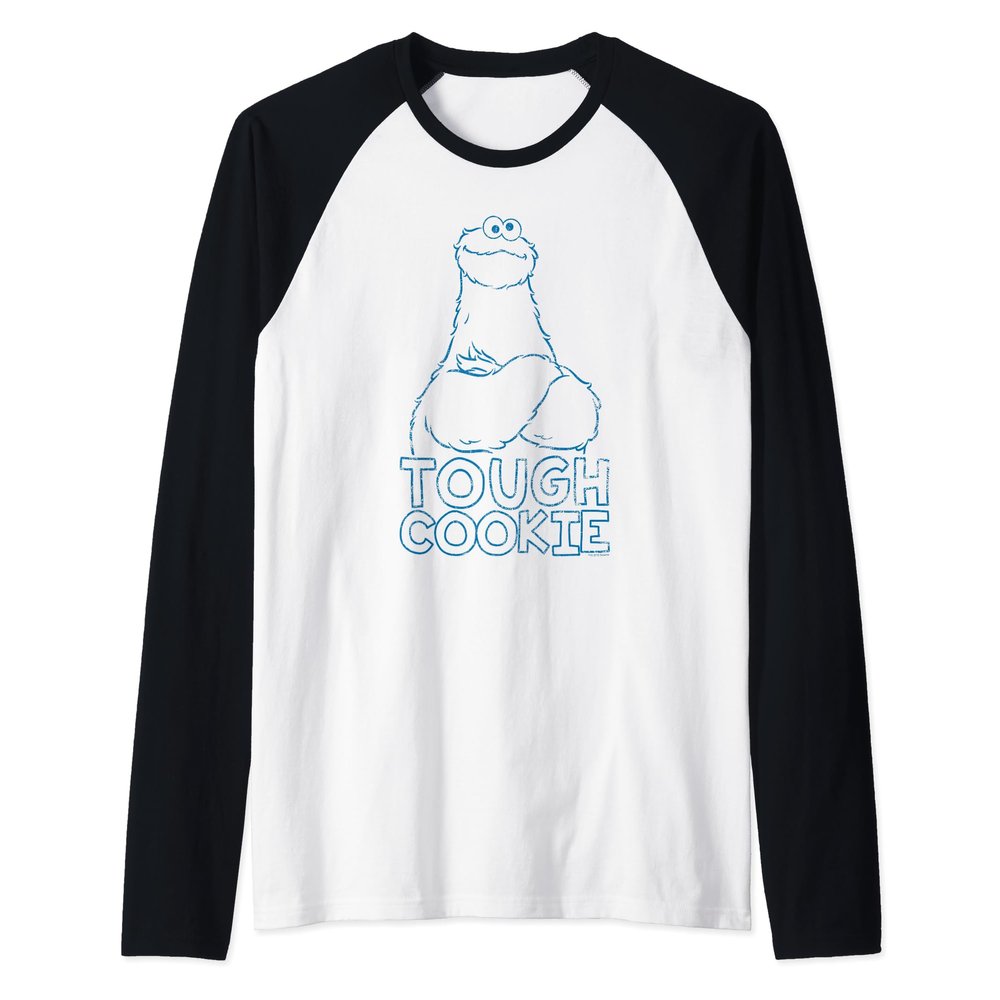 Sesame Street Cookie Monster Tough Cookie Raglan Baseball Tee