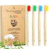 BAMBOOGALOO Kids Bamboo Toothbrush Set - 4 Pack Organic Rainbow Kids Toothbrushes & Ultra-Soft Cotton Swabs - Bamboo Wooden Toothbrush with Soft & Gentle BPA-Free Bristles - Plastic-Free Packaging view 1