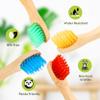 BAMBOOGALOO Kids Bamboo Toothbrush Set - 4 Pack Organic Rainbow Kids Toothbrushes & Ultra-Soft Cotton Swabs - Bamboo Wooden Toothbrush with Soft & Gentle BPA-Free Bristles - Plastic-Free Packaging view 2